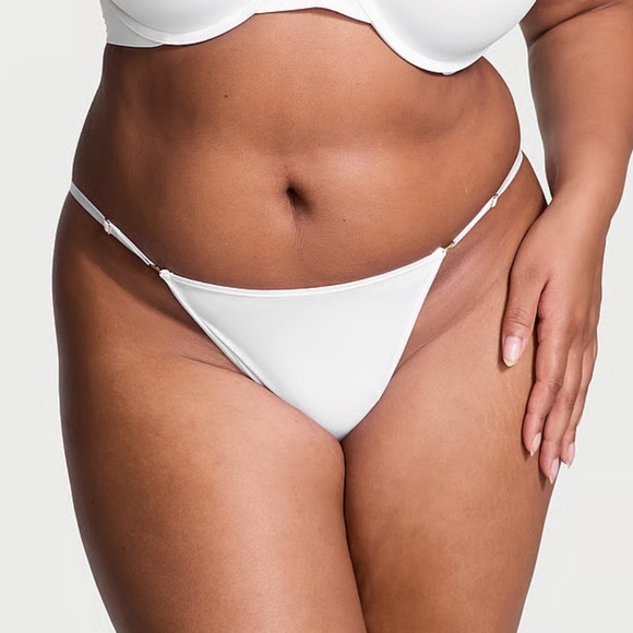 Victoria’s Secret Smooth Adjustable String Bikini Panty White M NEW - Picture 2 of 6